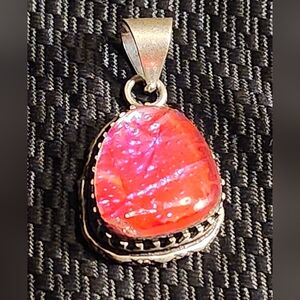 Elegant Natural Australian Triplet Red Opal Pendant